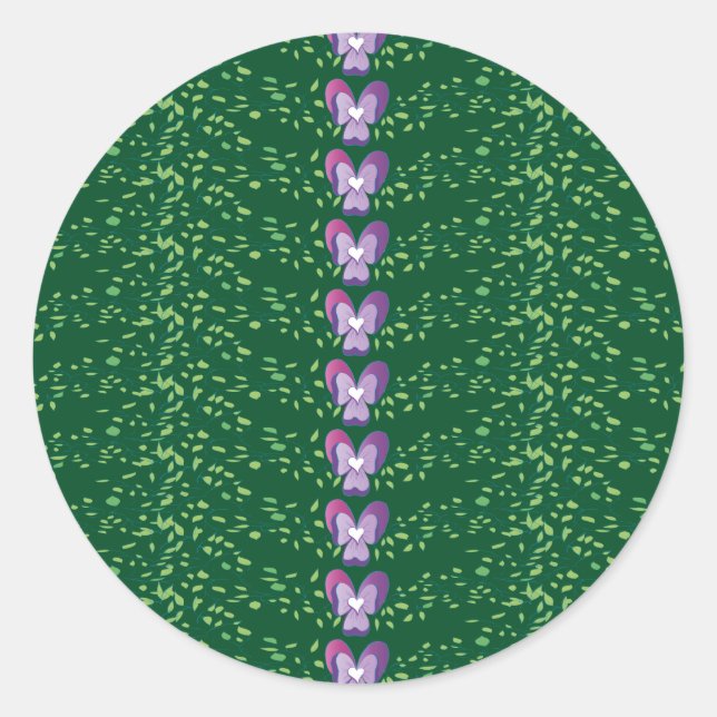 Adesivo Papel de parede para Violações Florais Verdes Vint (Frente)