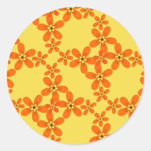 Adesivo papel de parede retrô laranja 1970
