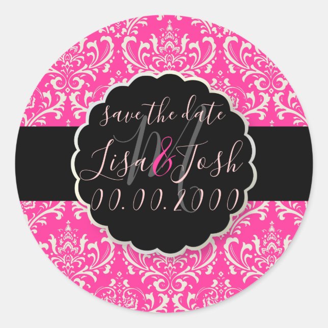 Adesivo Papel de parede Rossi Damask, Monogram DIY Color (Frente)