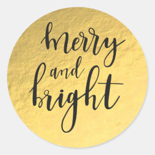 Adesivo Papel Dourado Moderno Glamour MERRY & BRIGHT Favor
