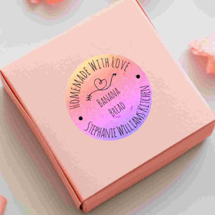 Adesivo Papel Kraft Arco-Íris Feito à Mão com Amor Panif