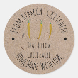 Adesivo Papel Kraft casado | Molho de Chili Amarelo Tailan