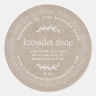 Adesivo Papel Kraft de Lavanda em forma de mão