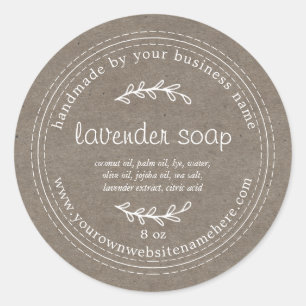 Adesivo Papel Kraft de Lavanda em forma de mão