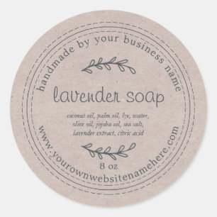 Adesivo Papel Kraft de Lavanda em forma de mão