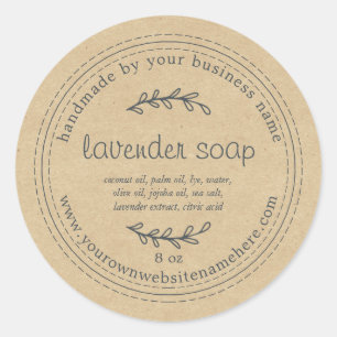 Adesivo Papel Kraft de sabão de Lavanda artesanal