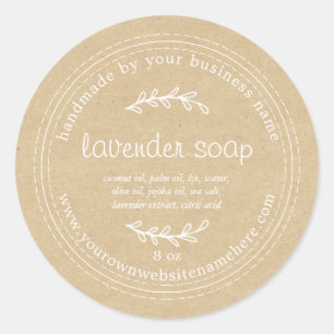 Adesivo Papel Kraft de sabão de Lavanda artesanal