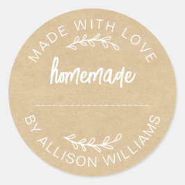 Adesivo Papel Kraft Feito Com Amor Pote de Comida Caseira