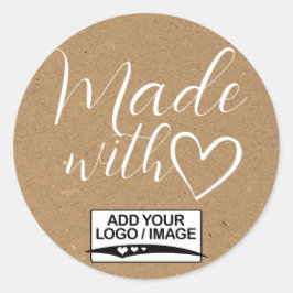 Adesivo Papel Kraft Minimalista Simples Feito Com Logotipo