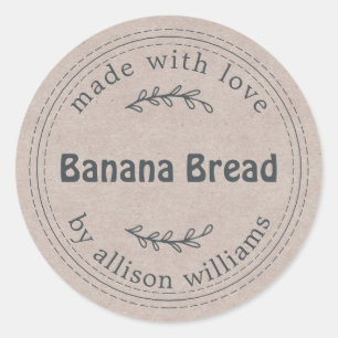 Adesivo Papel Kraft Pão de Banana Casado Russo