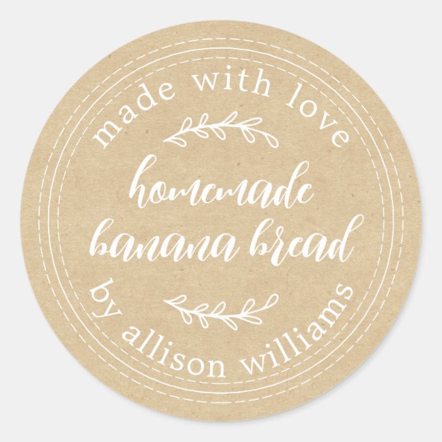 Adesivo Papel Kraft Pão de Banana Casado Russo (Frente)