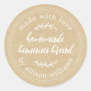 Adesivo Papel Kraft Pão de Banana Casado Russo