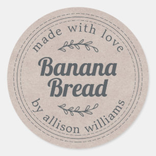 Adesivo Papel Kraft Pão de Banana Casado Russo