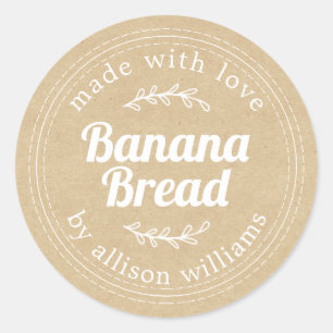 Adesivo Papel Kraft Pão de Banana Casado Russo