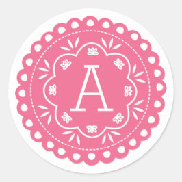 Adesivo Papel Picado Monograma - Pink