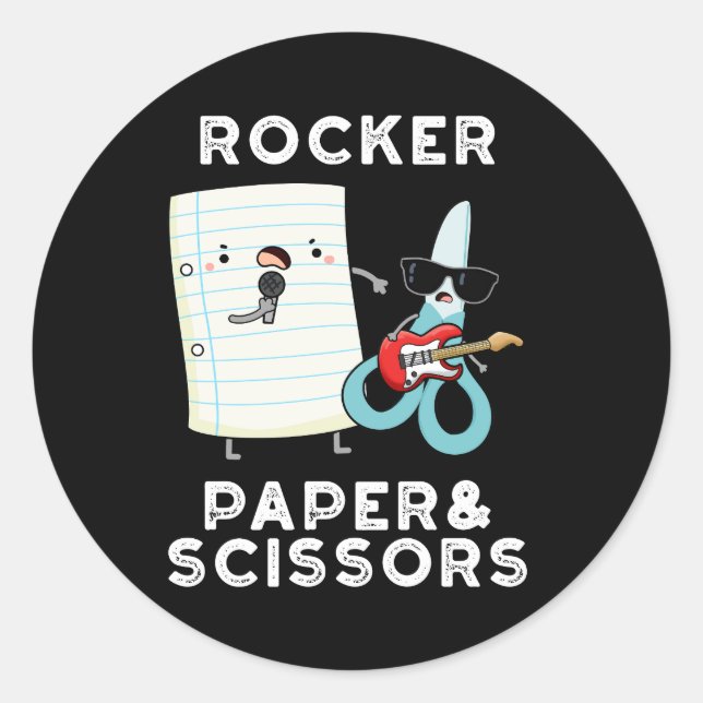 Adesivo Papel Rocker E Tesoura Jogo Engraçado Jogar Escuro (Frente)