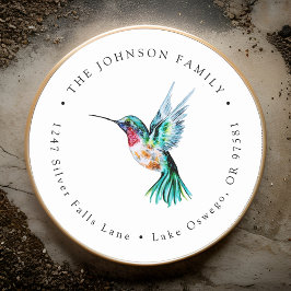 Adesivo Papel timbrado de beija-flor em aquarela