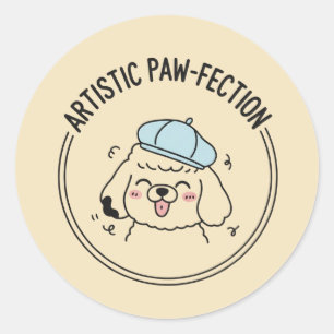 Adesivo Papelaria Amarela de Cachorrinho Poodle Minimalist