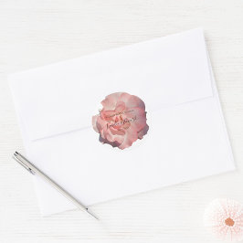 Adesivo Papelaria de Casamento Floral Rosa Coral Romântica