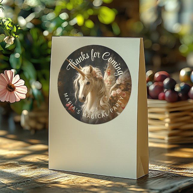 Adesivo Papelaria de Fada Unicórnio Floral Florestal Cláss (Criador carregado)