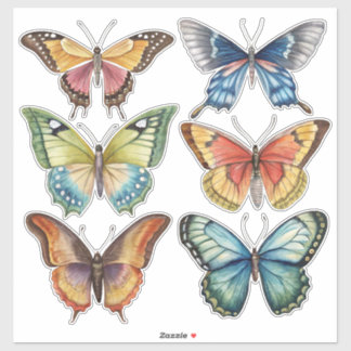 Adesivo Papelaria de Scrapbook de Aquarela Vintage Borbole