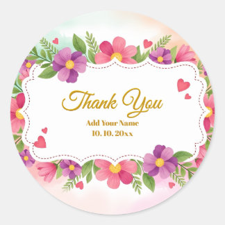 Adesivo Papelaria Floral Lírio Graça Agradecimento em Aqua