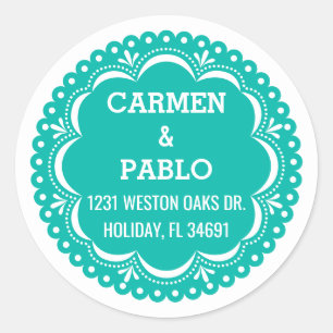 Adesivo Paper Picado Colorful Mexicano Wedding Address