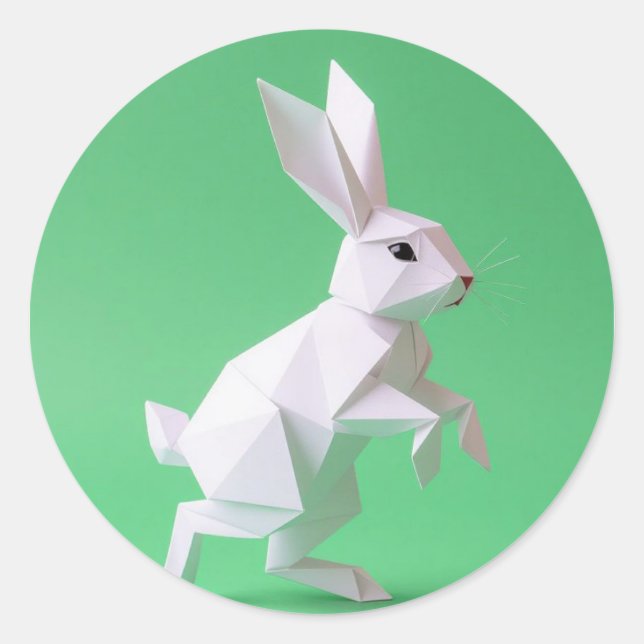 Adesivo Paper work of rabbit in green world  (Frente)