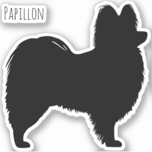 Adesivo Papillon Dog Silhouette Vinyl Sticker
