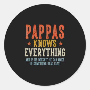 Adesivo Pappas sabe tudo dia dos pais retrô vintage