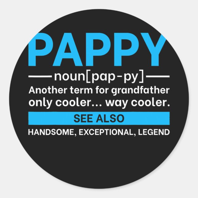Adesivo Pappy Fathers Day With Nice Pappy Definition (Frente)