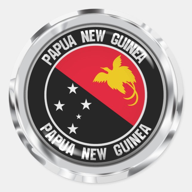 Adesivo Papua Nova Guiné - Arredondada Emblem (Frente)