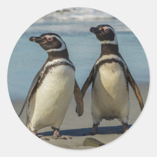 Adesivo Par de pinguins na praia