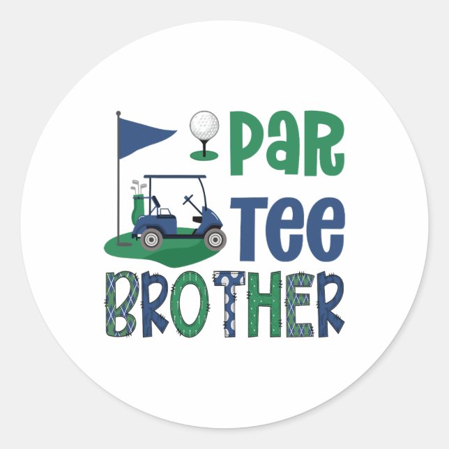 Adesivo Par-tee Brother Golf Lover Birthday Party Family M (Frente)