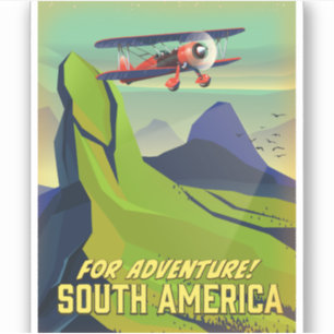 Adesivo Para Aventura, pôster de viagem da América do Sul