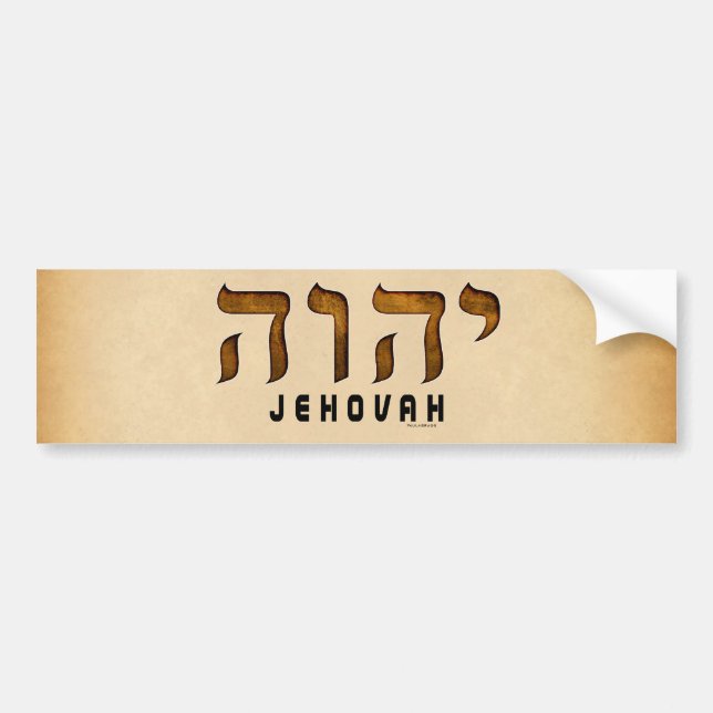 Adesivo Para Carro י ה ו ה Jehovah (Frente)