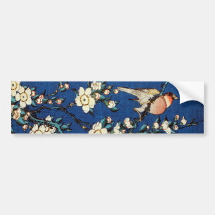Adesivo Para Carro 鳥と枝垂桜, pássaro do 北斎 e árvore de c