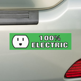 Adesivo Para Carro 100% de energia elétrica de tomada feliz