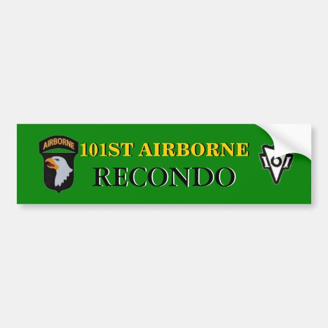 ADESIVO PARA CARRO 10101RUA AEROBORNE RECONDO BUMPER STICKER (Frente)