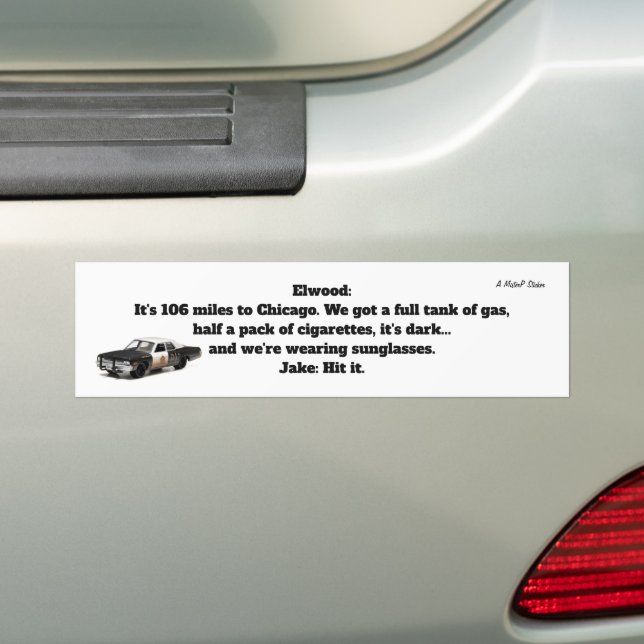 Adesivo Para Carro 106 Milhas Para Chicago - Um SenhorP Sticker (No carro)