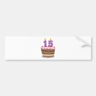 Adesivo Para Carro 15 anos de idade no Bolo de Aniversário