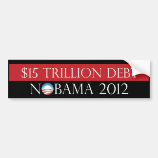 Adesivo Para Carro $15 Trillion débitos Nobama 2012