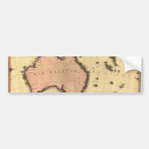 Adesivo Para Carro 1818 mapa de Australasia - Austrália, Nova