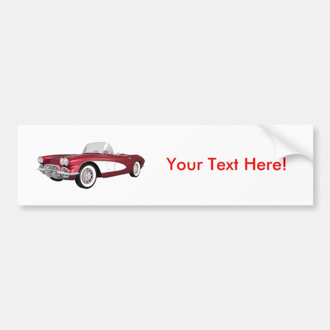 Adesivo Para Carro 1961 Corvette C1: Candy Apple Finish: (Frente)