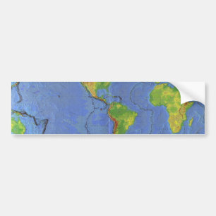 Adesivo Para Carro 1994 mapa do mundo físico - placas tectónicas -
