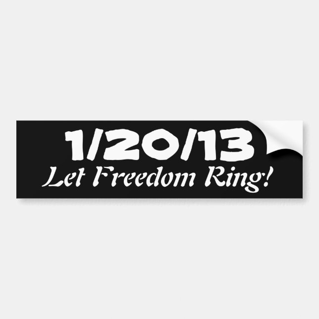 Adesivo Para Carro 1/20/13; Deixe o anel da liberdade! (Frente)