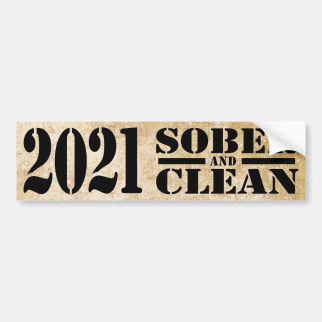 Adesivo Para Carro 2021 Sober & Clean Drug & Álcool Free (Frente)