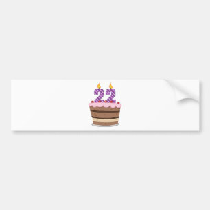 Adesivo Para Carro 22 anos de idade no Bolo de Aniversário