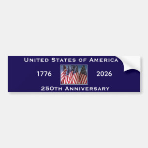 Adesivo Para Carro 250º Aniversário do Patriotic American Flag Blue