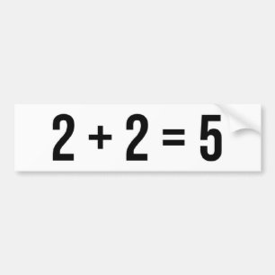 Adesivo Para Carro 2 + (dois mais dois iguais cinco) humor 2 = 5